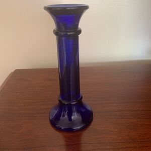 Cobalt blue pillar type candlestick